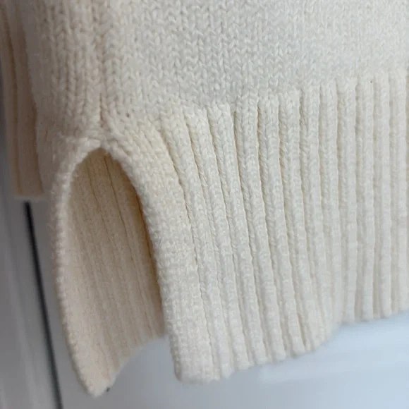 L.L. Bean Off-White Cotton Blend Knit Turtleneck Tunic Sweater. EUC - Picture 5 of 7